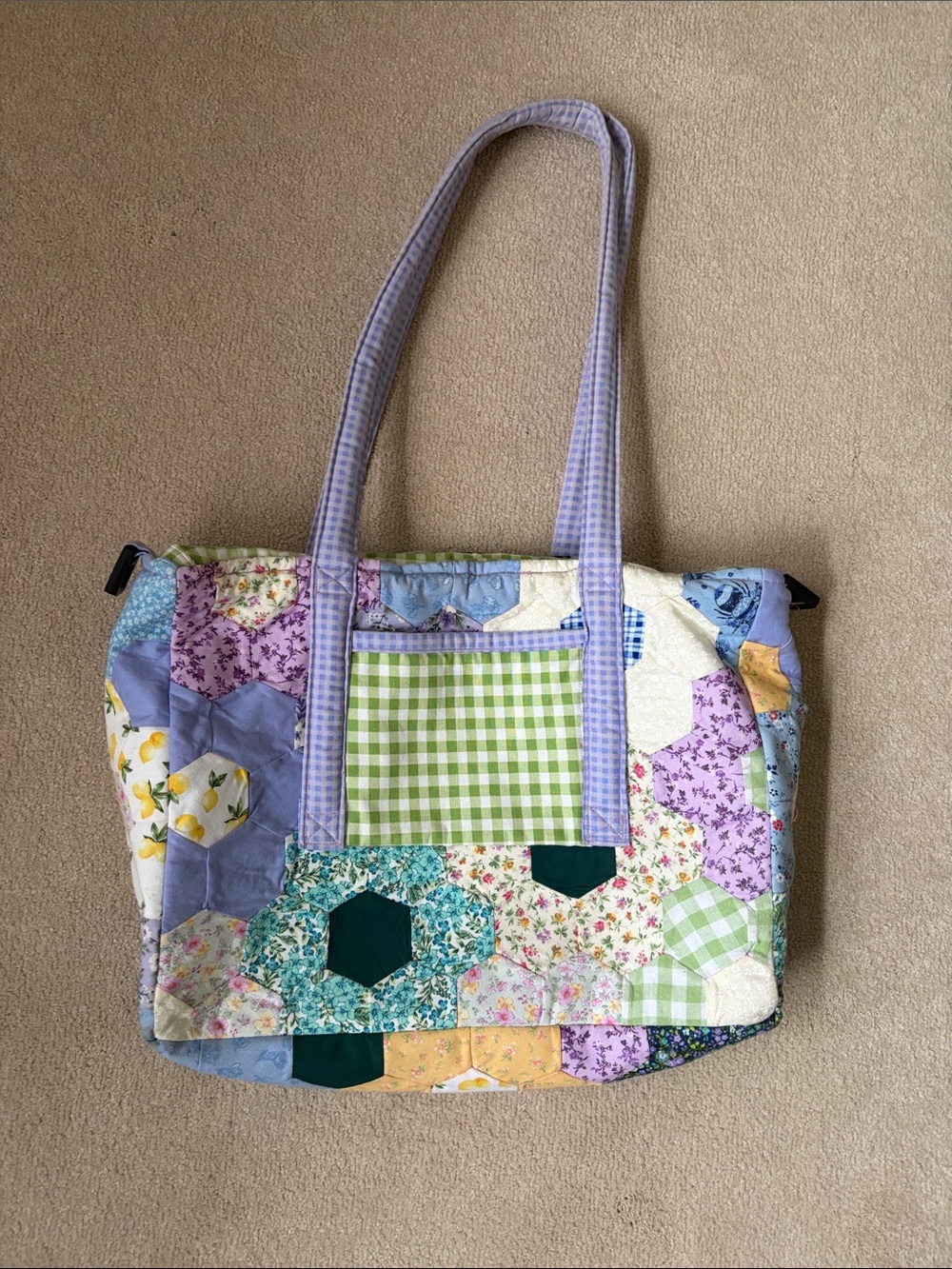 Patchwork Floral Quilted Tote Bag